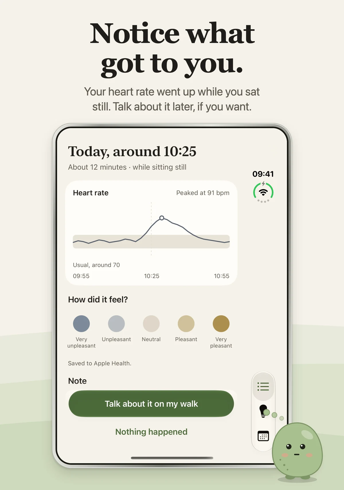A heart-rate moment on the outer display of iPhone Duo.