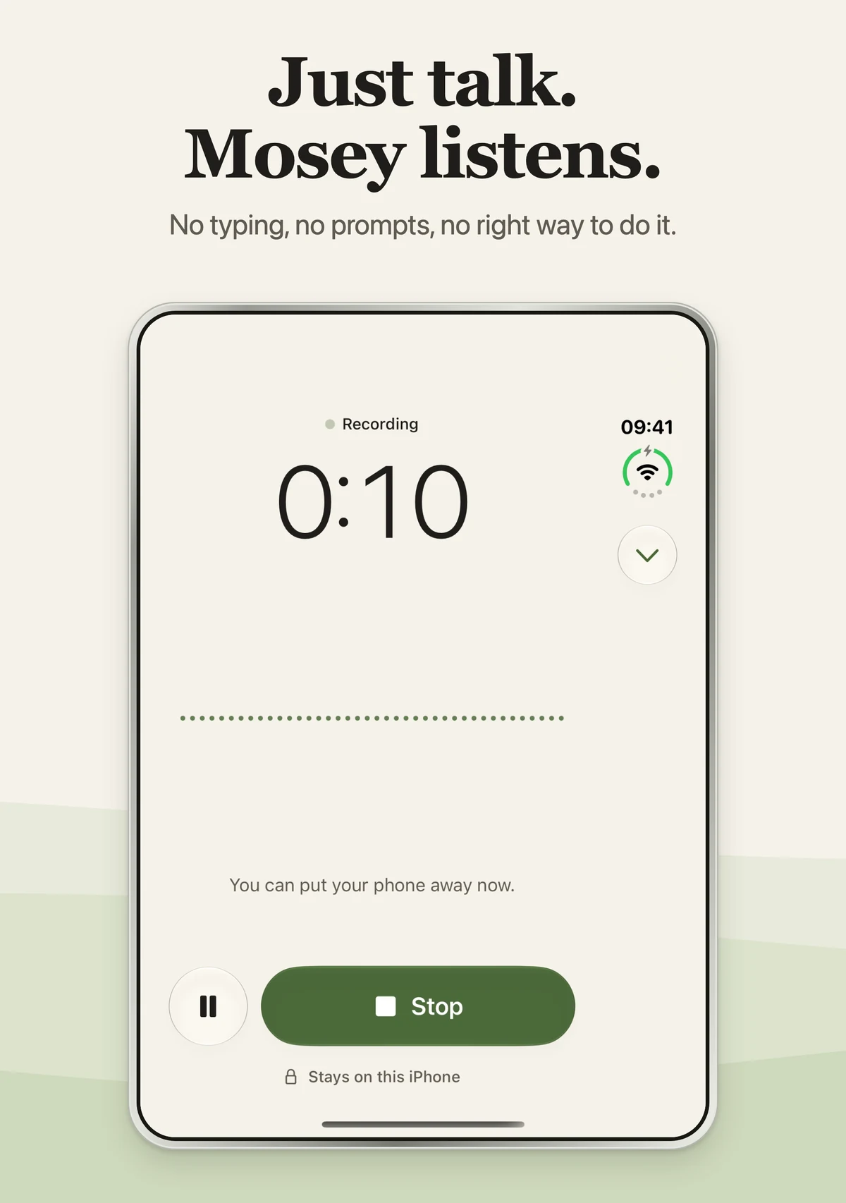 A walk recording on the outer display of iPhone Duo.